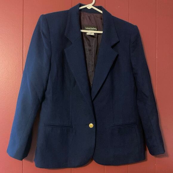 Haberdashery Size 10 Wool Blend Blazer Navy Blue - Picture 7 of 12